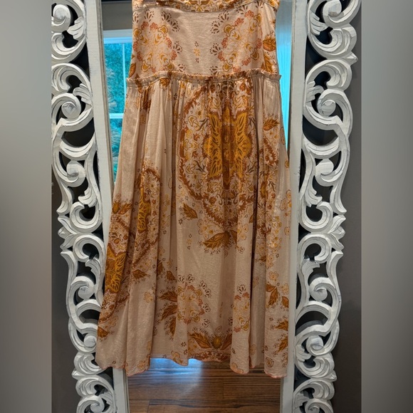 Women’s FREE PEOPLE Farrah drop waist maxi skirt- printed tiered combo. Size 8 - Picture 6 of 10
